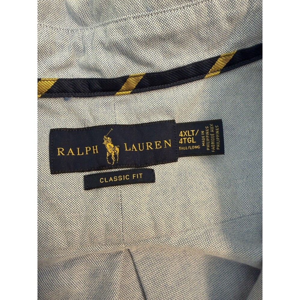 Polo Ralph Lauren Mens Classic Fit Short Sleeve Oxford Shirt 4XLT Blue - Picture 4 of 6